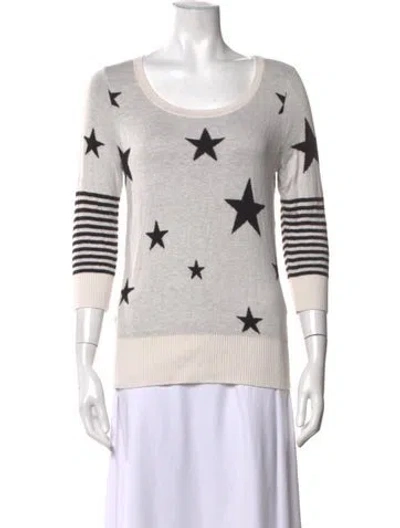 Pre-owned Remain Birger Christensen Graphic Print Crew Neck Sweater In White