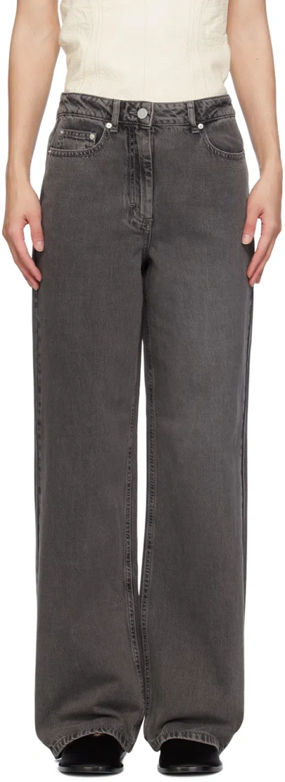 Remain Birger Christensen Gray Drapy Jeans In 17-3911 Silver Filig