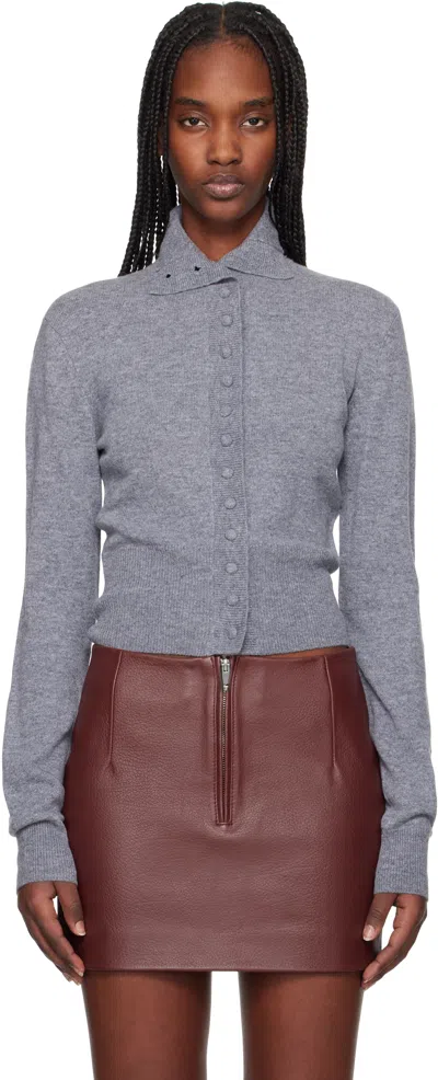Remain Birger Christensen Gray Slim Fit Cardigan In 1249 Grey Melange