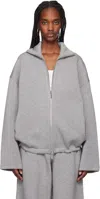 Remain Birger Christensen Gray Soft Zipped Jacket In 1249 Grey Melange