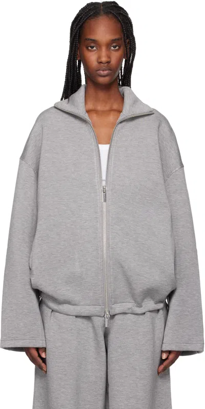 Remain Birger Christensen Gray Soft Zipped Jacket In 1249 Grey Melange