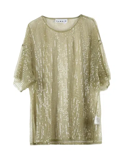 Remain Birger Christensen Green Polyester Women's Sequin Blouse