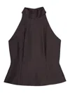 Remain Birger Christensen Halter Neck Button Top In Black