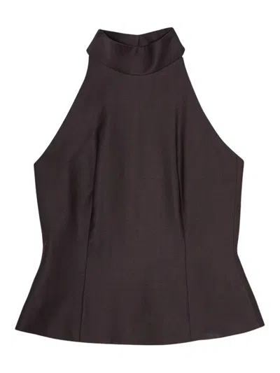 Remain Birger Christensen Halter Neck Button Top In Black