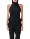 Remain Birger Christensen Fitted Halter Neck Sleeveless Top In Black