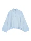 Remain Birger Christensen High-neck Button Shirt In Blue