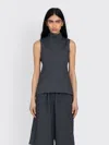 Remain Birger Christensen High Neck Fitted Top In Gray
