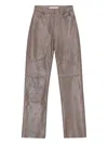 Remain Birger Christensen High-waist Leather Pants In Brown