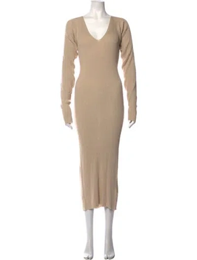 Pre-owned Remain Birger Christensen Jute Long Dress In Neutrals
