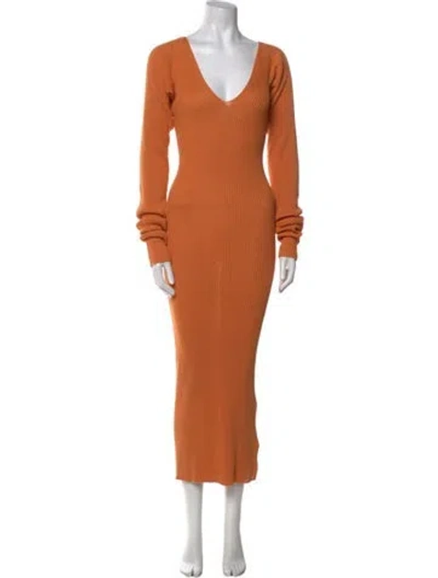 Pre-owned Remain Birger Christensen Jute Long Dress W/ Tags In Orange