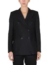 Remain Birger Christensen Double-breasted Wool-blend Twill Blazer In Black