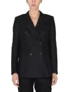 Remain Birger Christensen Double-breasted Wool-blend Twill Blazer In Black