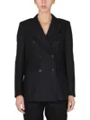Remain Birger Christensen Double-breasted Wool-blend Twill Blazer In Black
