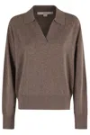 Remain Birger Christensen Remain Knit Polo Sweater In Brown