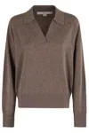 Remain Birger Christensen Remain Knit Polo Sweater In Brown
