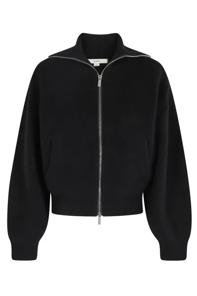 Remain Birger Christensen Knitted Cropped Bomber In Black