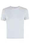 Remain Birger Christensen Remain Fitted Short-sleeve Knitted Top In Plein Air
