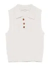 Remain Birger Christensen Knitted Polo Top In White