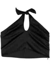 Remain Birger Christensen Knot Satin Bandeau Top In 黑色