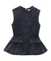 Remain Birger Christensen Waist Fitted Peplum Sleeveless Top In Blue