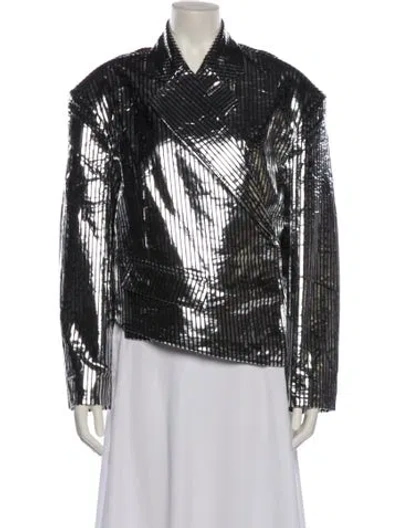 Pre-owned Remain Birger Christensen Lamb Leather Biker Jacket In Black