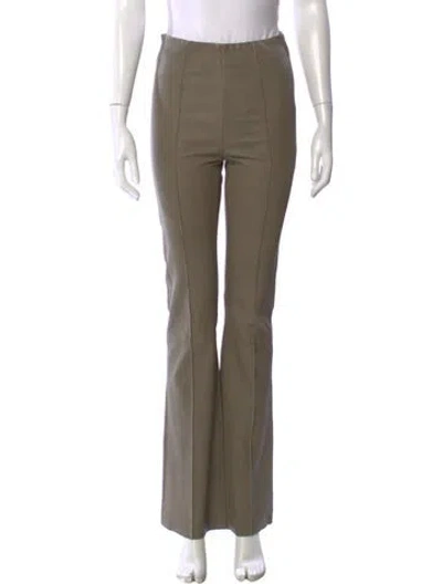 Pre-owned Remain Birger Christensen Lamb Leather Flared Pants In Green