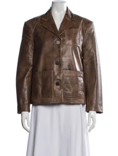 Pre-owned Remain Birger Christensen Lamb Leather Jacket In Brown