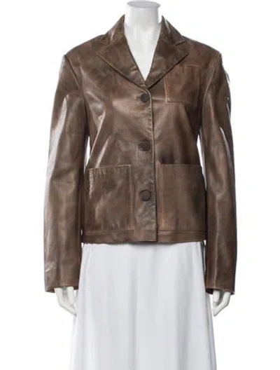 Pre-owned Remain Birger Christensen Lamb Leather Jacket In Brown
