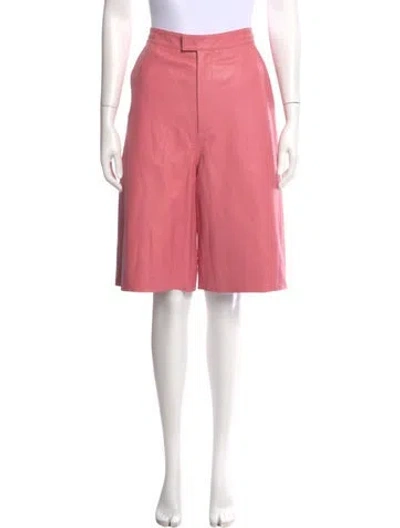 Pre-owned Remain Birger Christensen Lamb Leather Wide Leg Pants In Pink