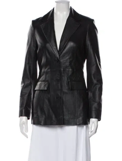 Pre-owned Remain Birger Christensen Leather Biker Jacket In Black