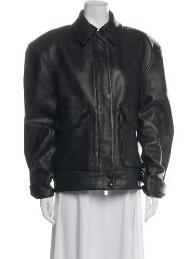 Pre-owned Remain Birger Christensen Leather Biker Jacket In Black