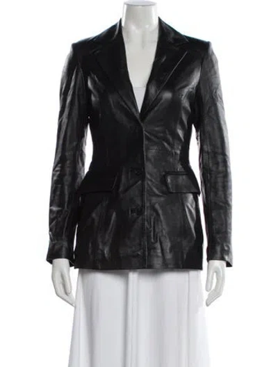 Pre-owned Remain Birger Christensen Leather Blazer In Black