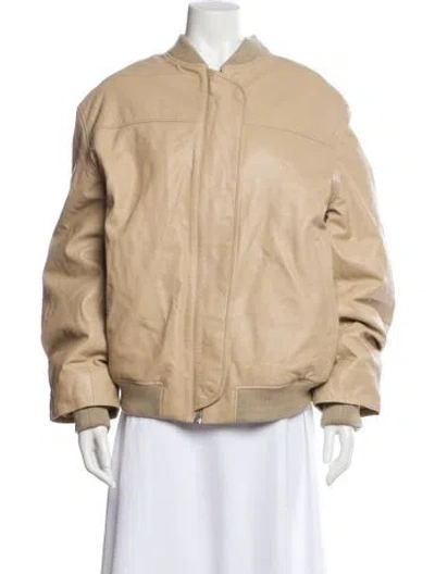 Pre-owned Remain Birger Christensen Leather Bomber Jacket In Brown