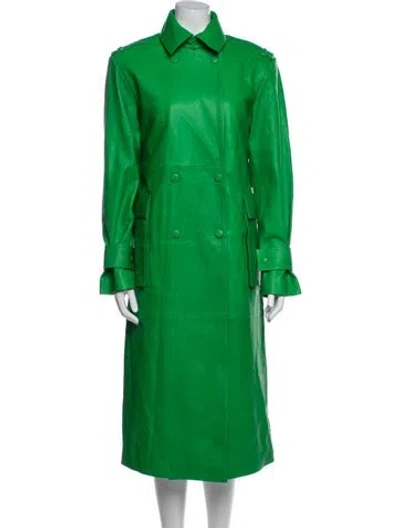 Pre-owned Remain Birger Christensen Leather Coat In Green