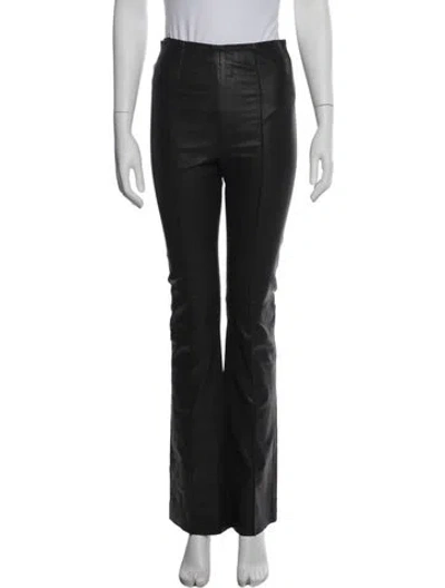 Pre-owned Remain Birger Christensen Leather Flared Pants In Black