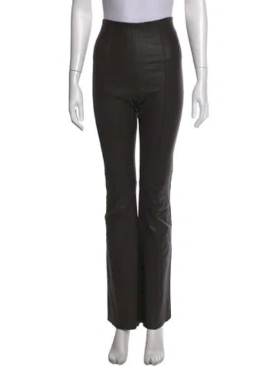 Pre-owned Remain Birger Christensen Leather Flared Pants In Neutral