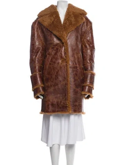 Pre-owned Remain Birger Christensen Leather Fur Jacket In Brown