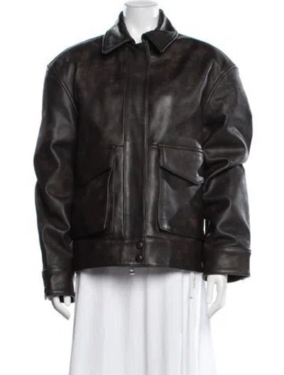 Pre-owned Remain Birger Christensen Leather Jacket In Brown