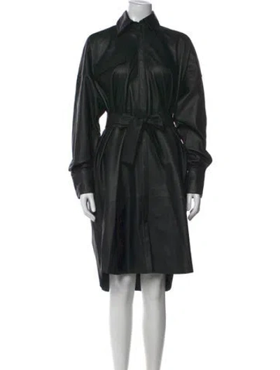 Pre-owned Remain Birger Christensen Leather Knee-length Dress In Black