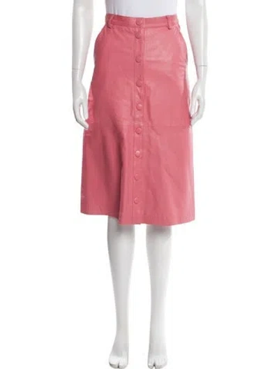 Pre-owned Remain Birger Christensen Leather Knee-length Skirt In Pink
