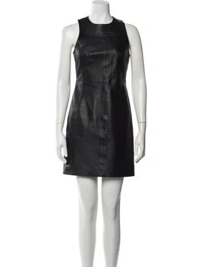 Pre-owned Remain Birger Christensen Leather Mini Dress In Black