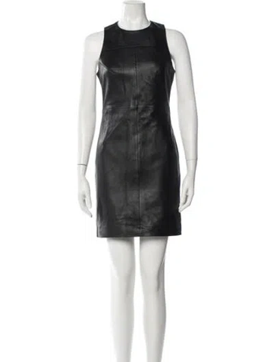 Pre-owned Remain Birger Christensen Leather Mini Dress In Black