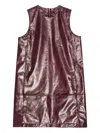 Remain Birger Christensen Leather Mini Dress In Red