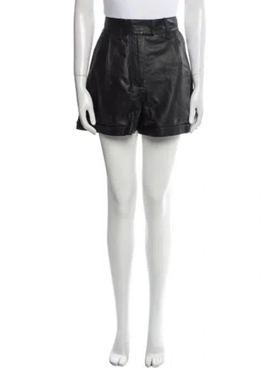 Pre-owned Remain Birger Christensen Leather Mini Shorts In Black