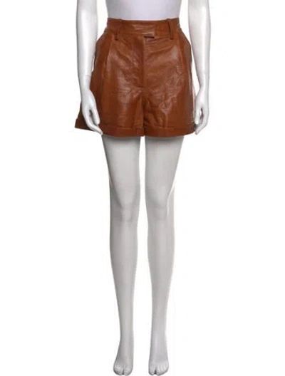 Pre-owned Remain Birger Christensen Leather Mini Shorts In Brown
