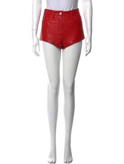Pre-owned Remain Birger Christensen Leather Mini Shorts In Red