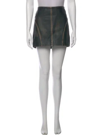 Pre-owned Remain Birger Christensen Leather Mini Skirt In Black