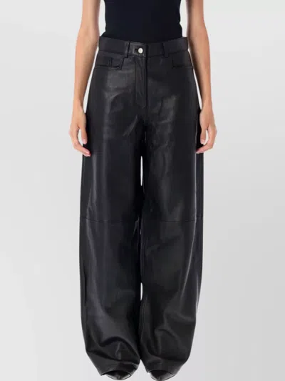 Remain Birger Christensen Leather Pant With Pockets And Loops In Black