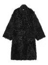 Remain Birger Christensen Leather Reversible Coat In Black