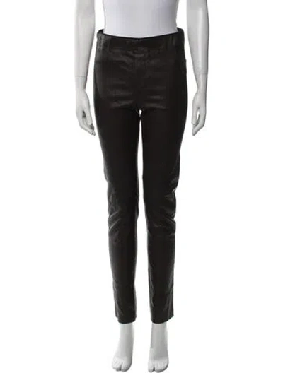 Pre-owned Remain Birger Christensen Leather Skinny Leg Pants In Black